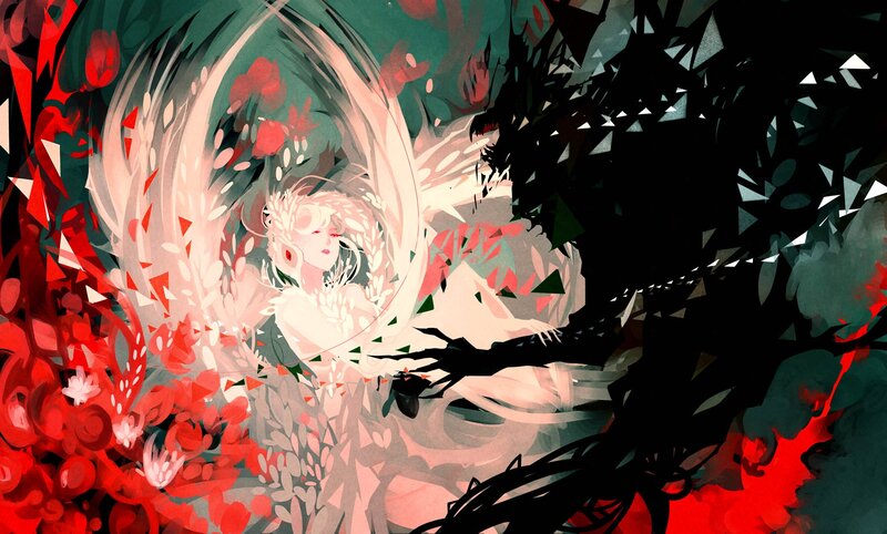Woman in Floral Vortex