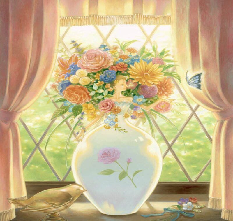 Woman in Flower Bouquet