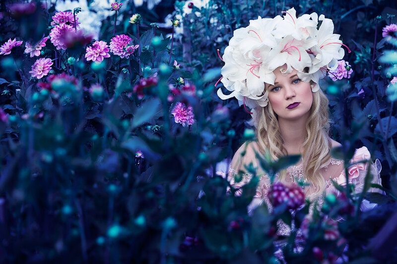 Woman in Flower Crown — Blue