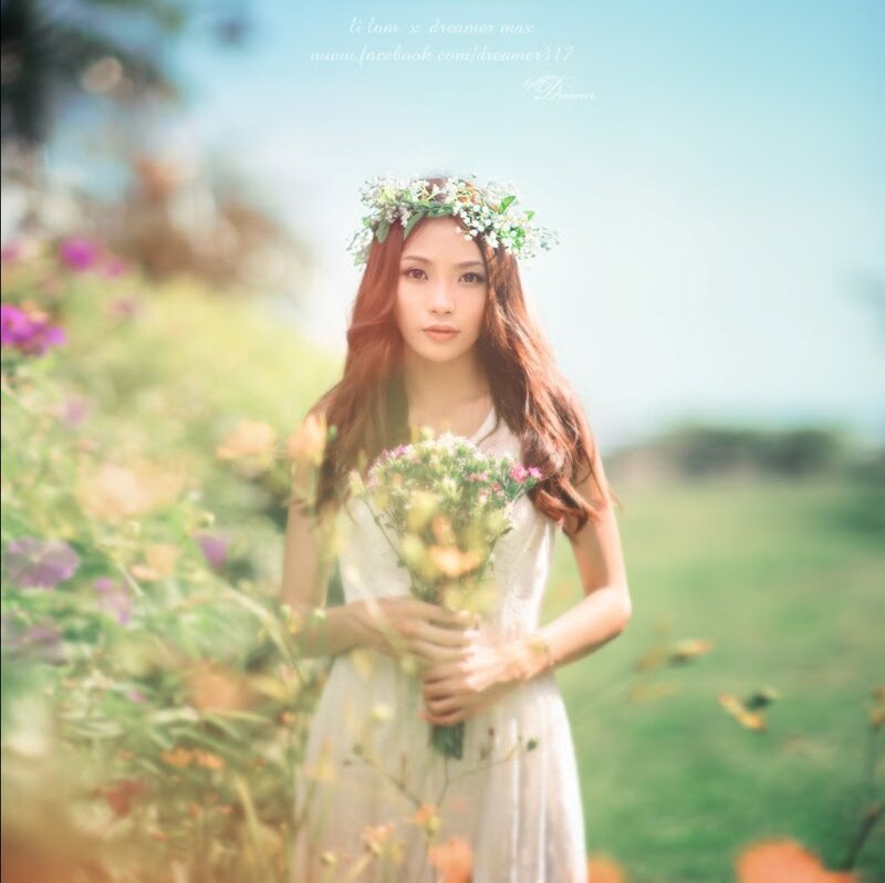 Woman in Flower Crown — White