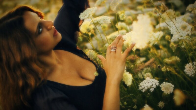 woman in flower field