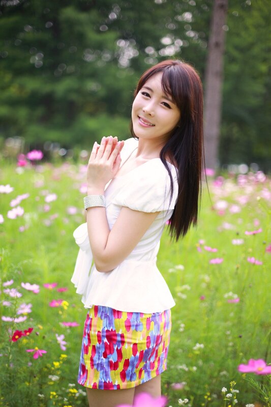 woman in flower field