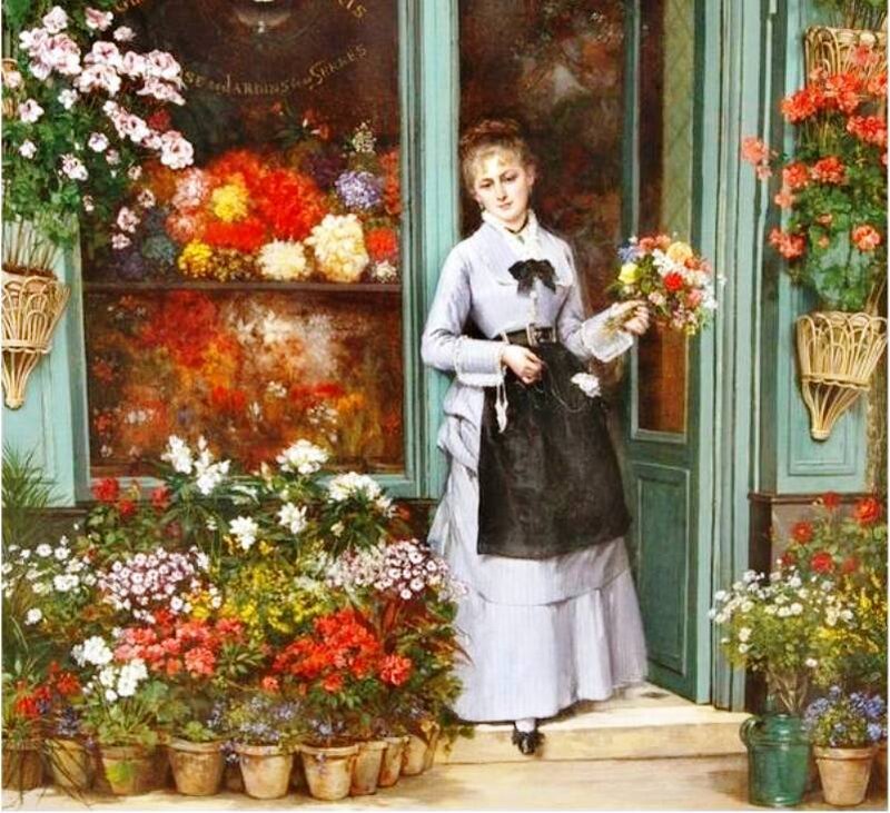 Woman in Flower Shop — Green