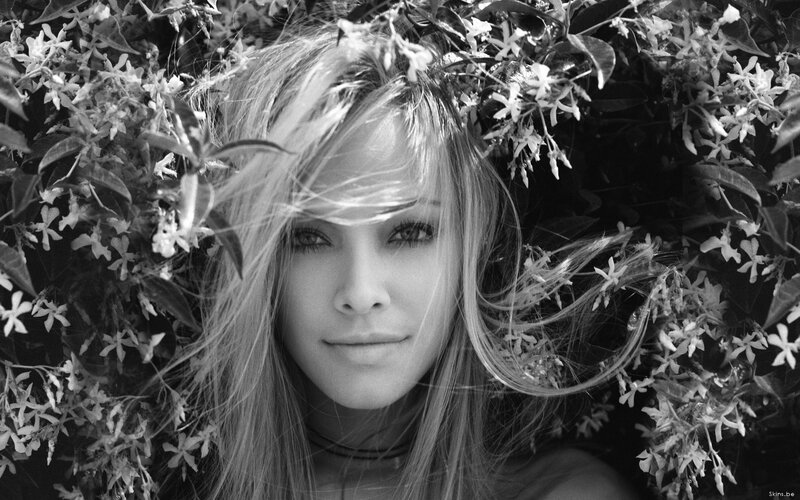 Woman in Flowers — Black, Serene, Photograph