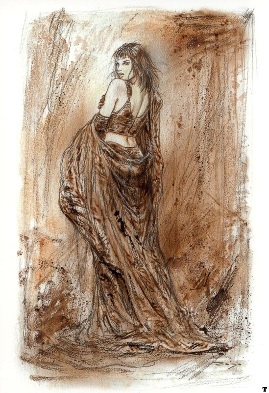 woman in flowing dress