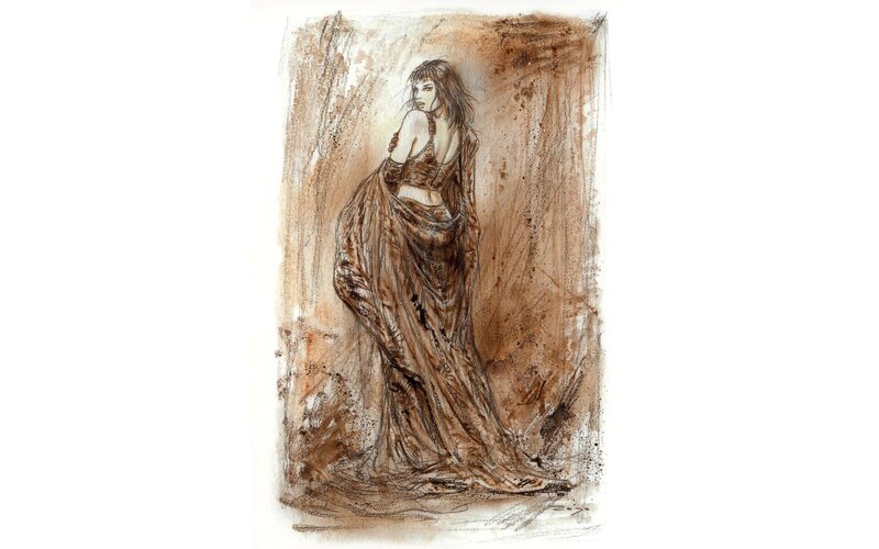 woman in flowing dress