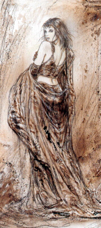 woman in flowing dress