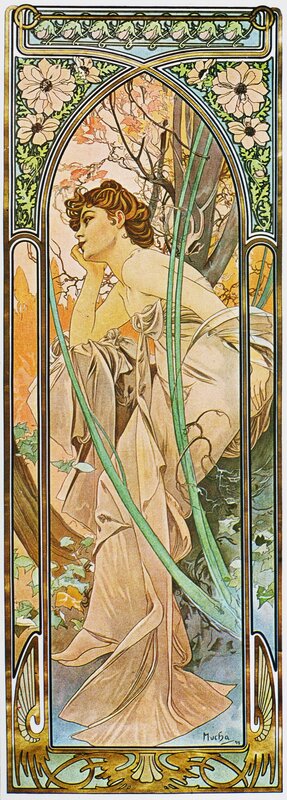 Woman in Flowing Dress — Beige, Serene, Autumn