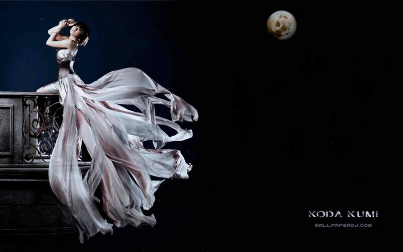 Woman in Flowing Dress — Black, Dramatic, Night, Photograph, Moon