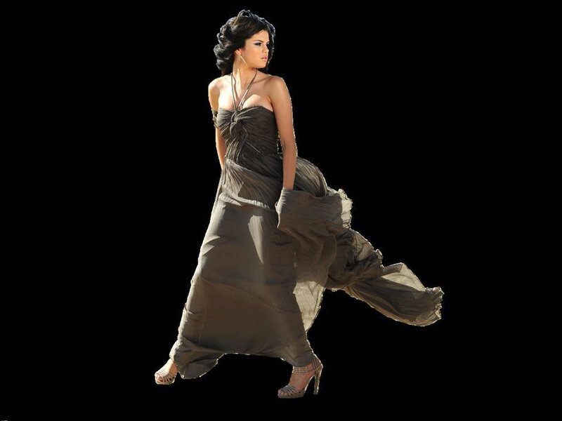 Woman in Flowing Dress — Gray, Dramatic