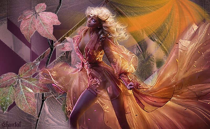 Woman in Flowing Dress — Orange, Dramatic, Sunset