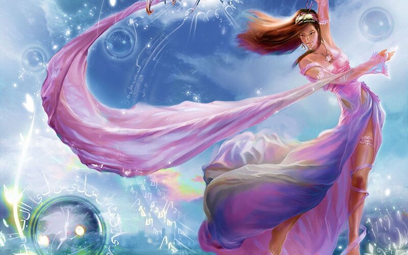 Woman in Flowing Dress — Pink, Ethereal