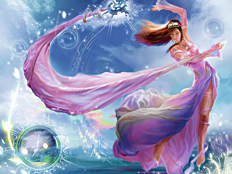 Woman in Flowing Dress — Purple, Ethereal