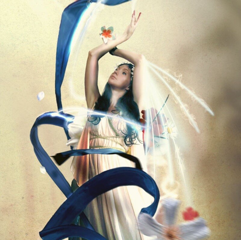 Woman in Flowing Dress — White, Ethereal