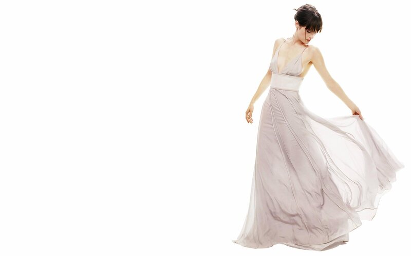 woman in flowing gown