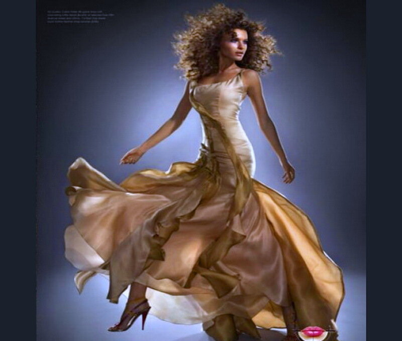 Woman in Flowing Gown — Gold