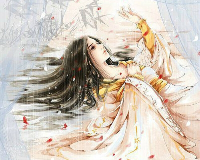 Woman in Flowing Robes — White, Dramatic