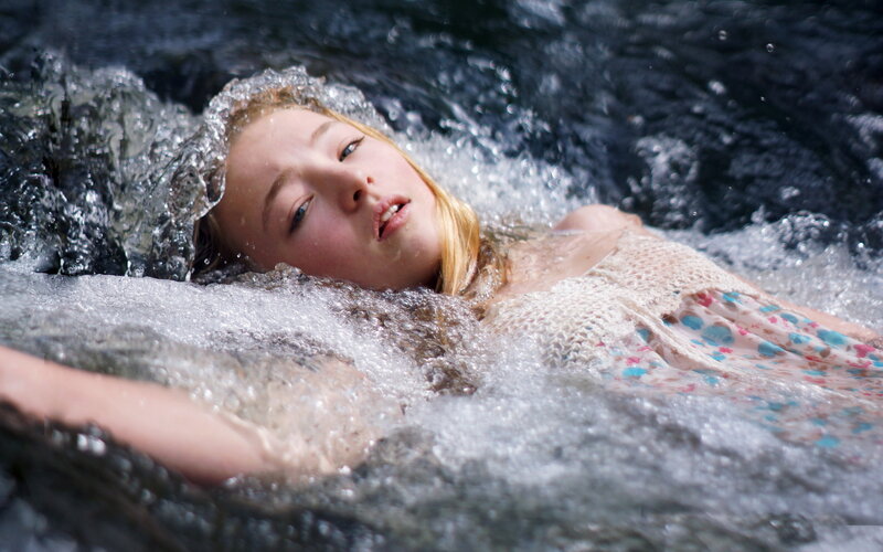 Woman in Flowing Water — Blue