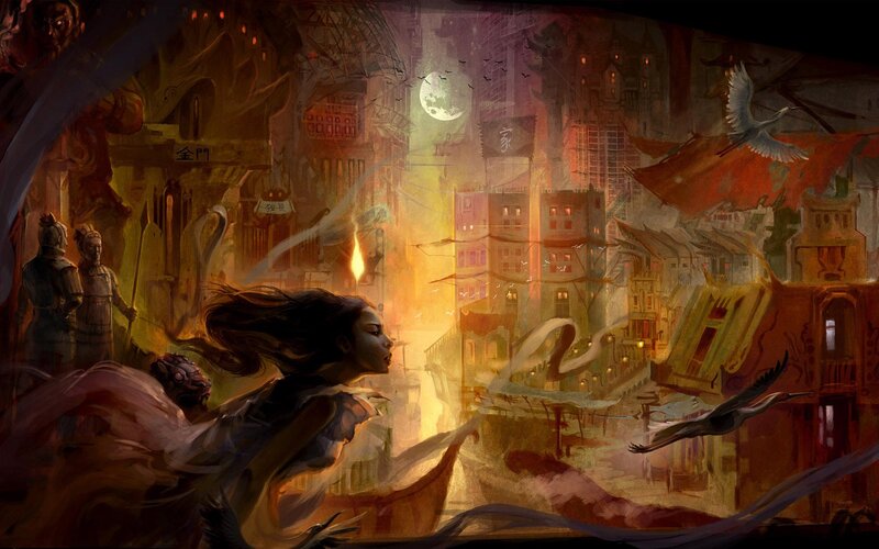 Woman in Flying City