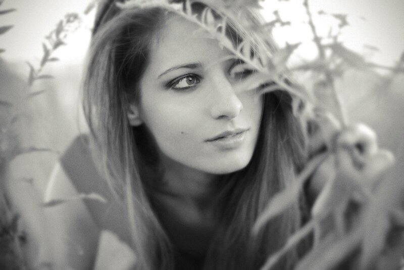 woman in foliage portrait