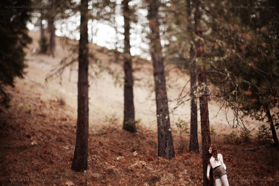woman in forest