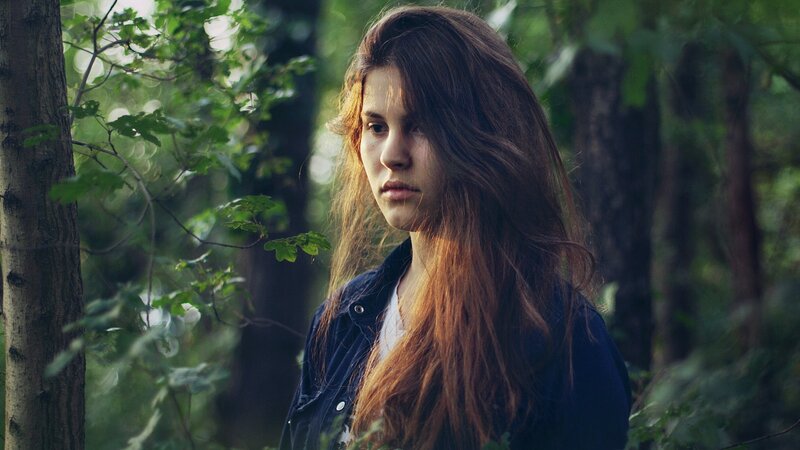 woman in forest