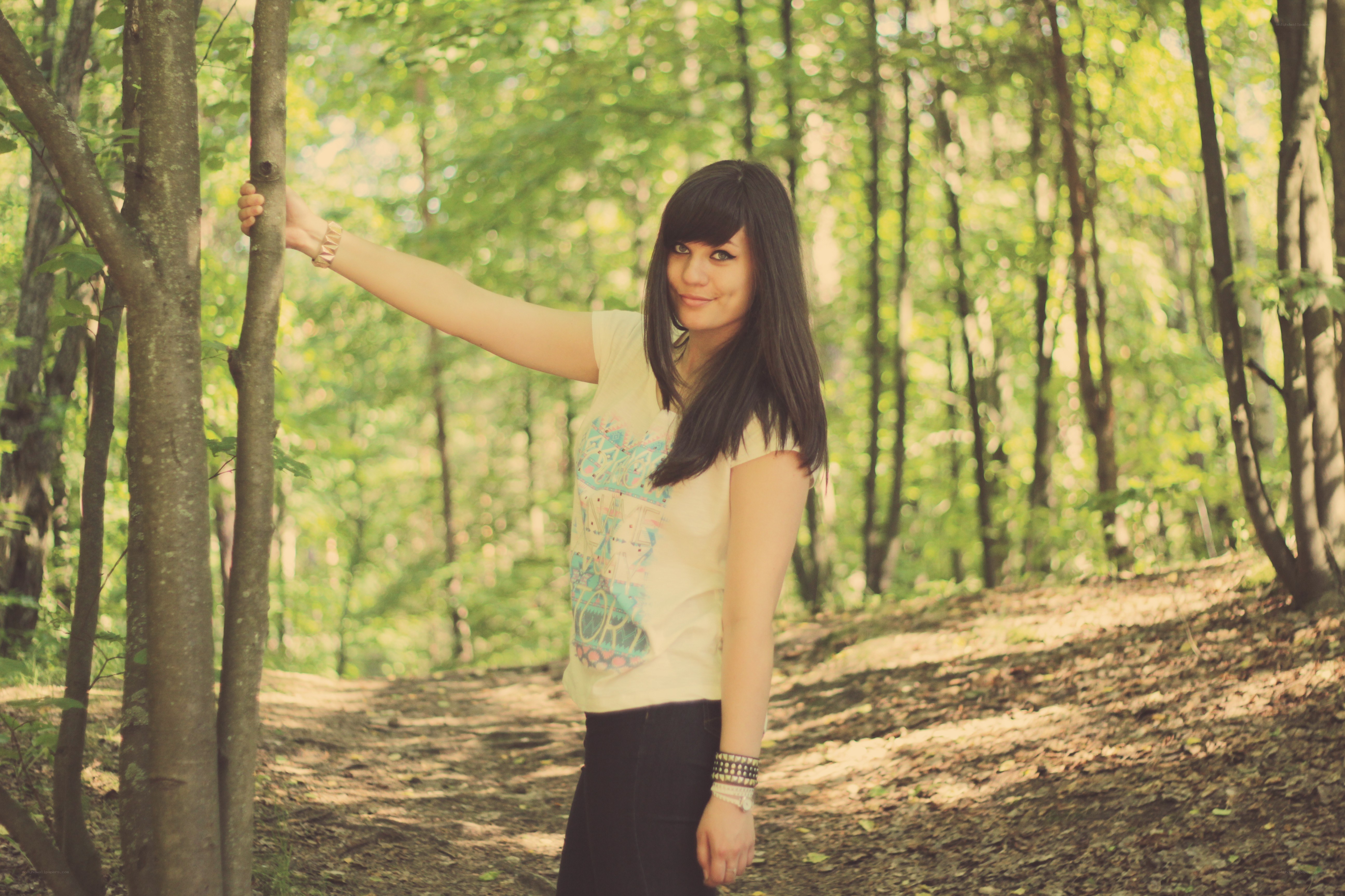 woman in forest
