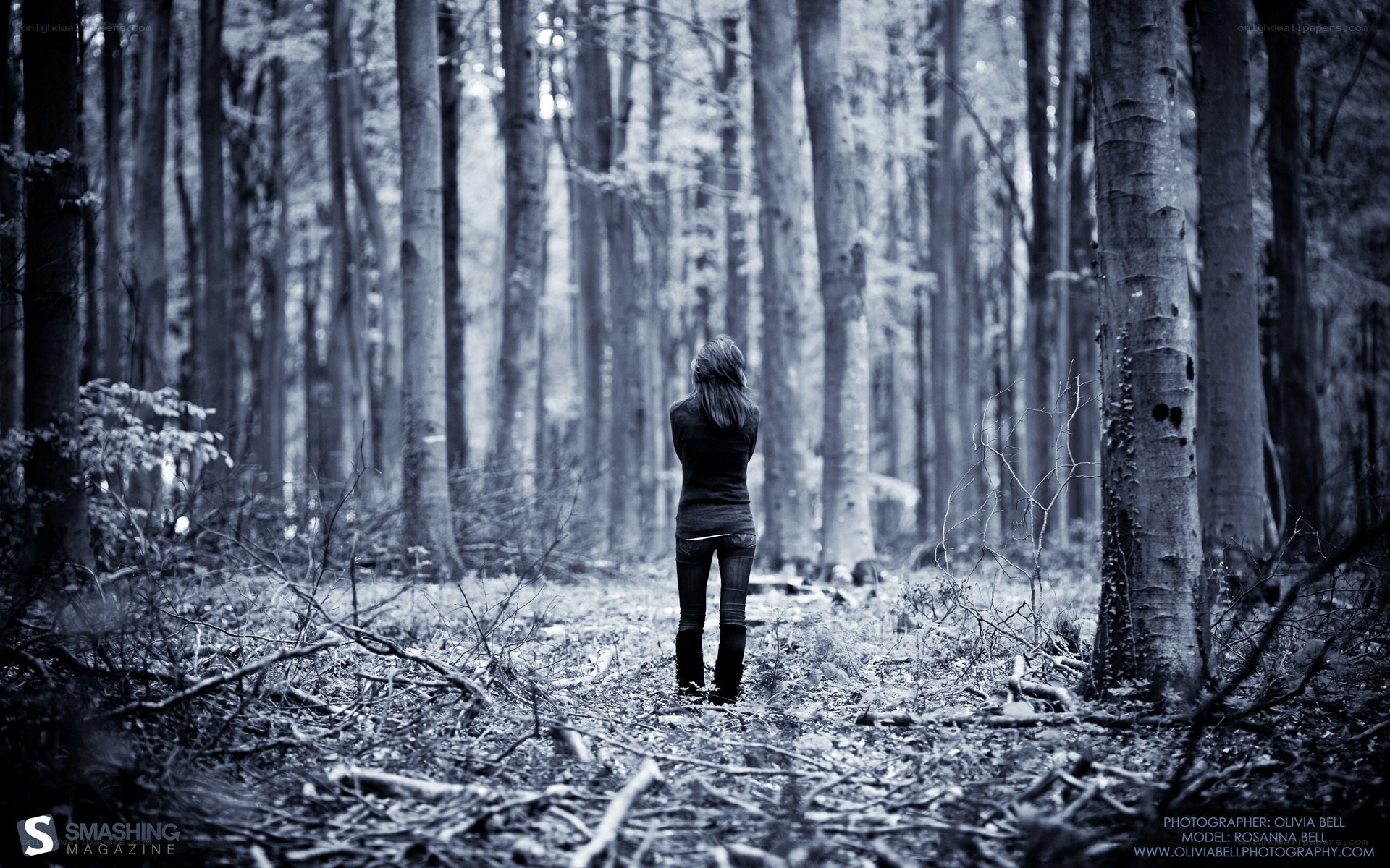 woman in forest