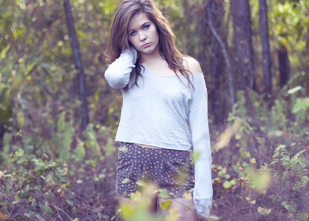 woman in forest