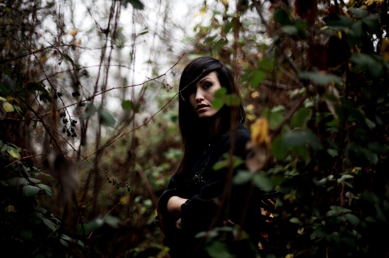 Woman in Forest — Black, Dark, Autumn