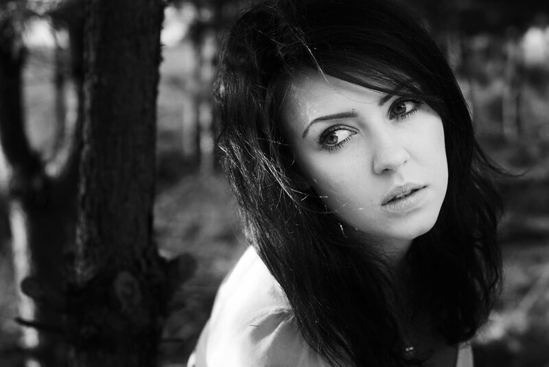 Woman in Forest — Black, Dramatic, Photograph, Tree, White