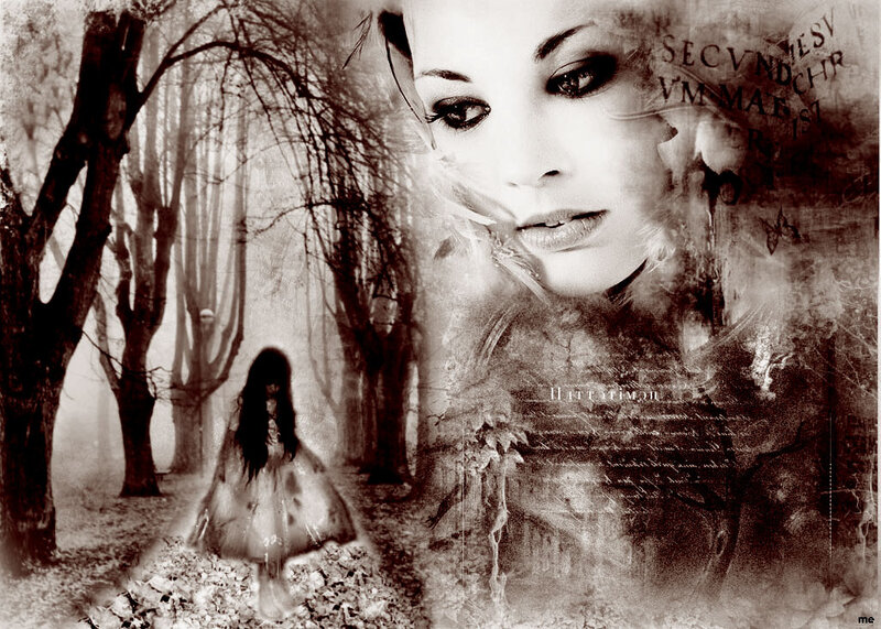 Woman in Forest — Black, Haunting