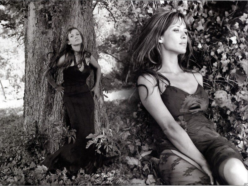 Woman in Forest — Black, Serene