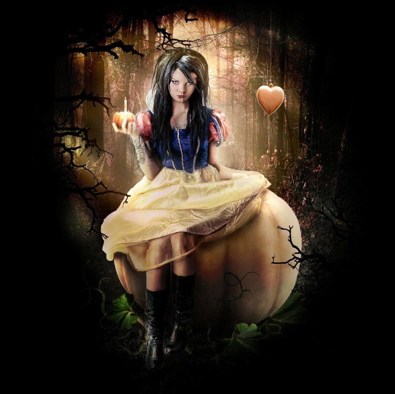 Woman in Forest — Blue, Dark