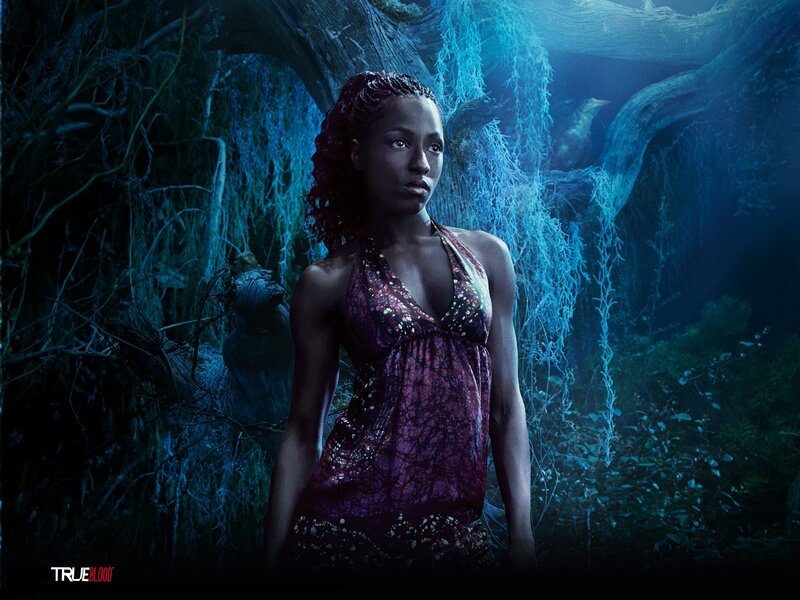 Woman in Forest — Blue, Dramatic, Night, Photograph, Dress