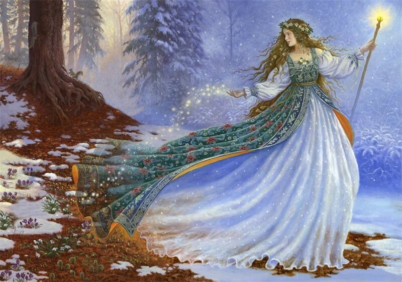 Woman in Forest — Blue, Magical