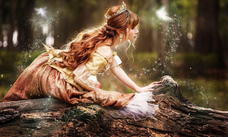 Woman in Forest — Brown, Magical
