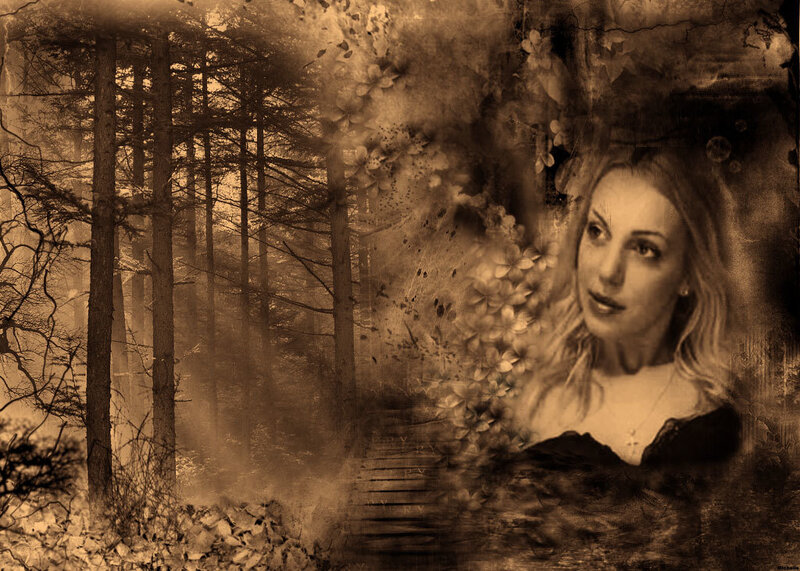 Woman in Forest — Brown, Mysterious