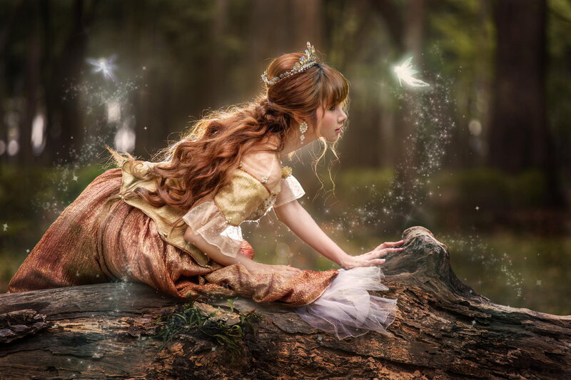 Woman in Forest — Brown, Serene, Afternoon
