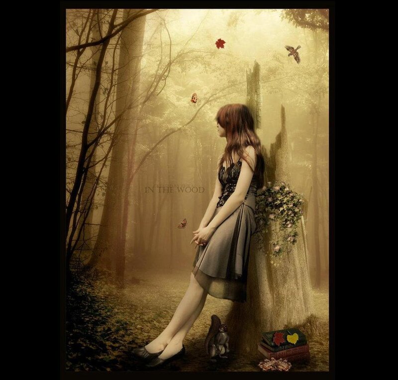 Woman in Forest — Brown, Serene, Autumn