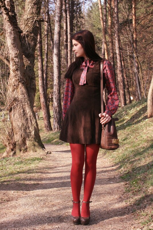 Woman in Forest — Brown, Serene, Spring