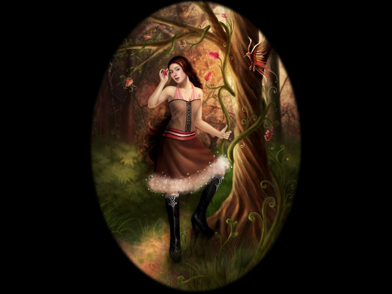 Woman in Forest — Brown