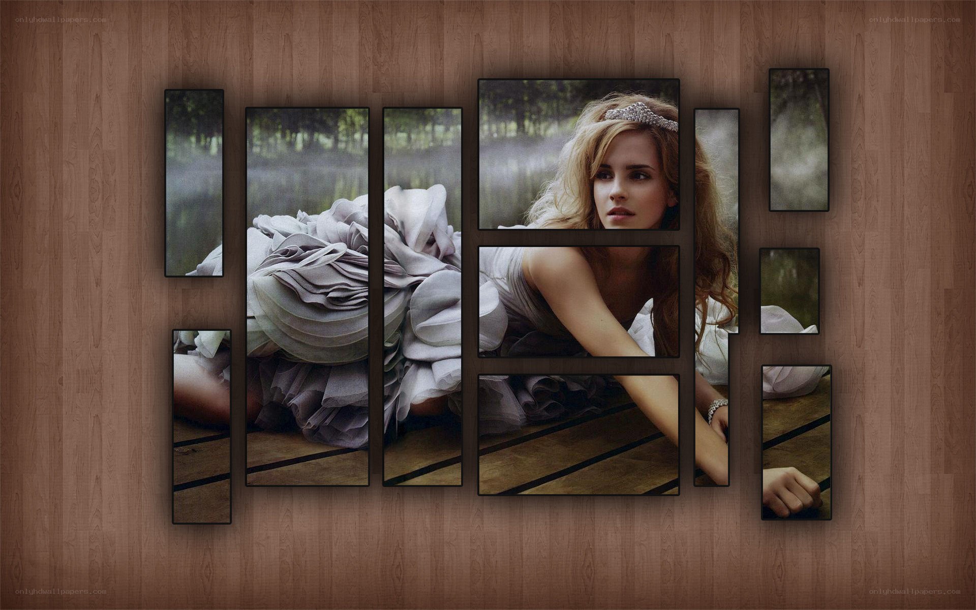 woman in forest collage