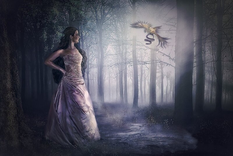 Woman in Forest Gown — Purple