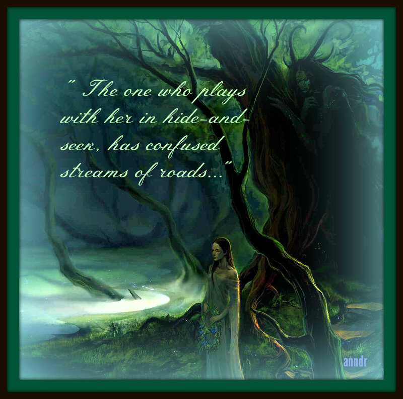 Woman in Forest — Green, Dark, Night