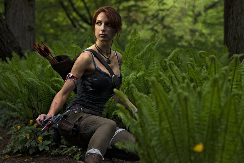 Woman in Forest — Green, Dramatic, Afternoon, Photograph, Arrows