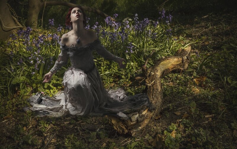 Woman in Forest — Green, Dramatic, Spring