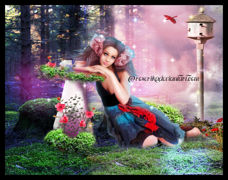Woman in Forest — Green, Fantasy