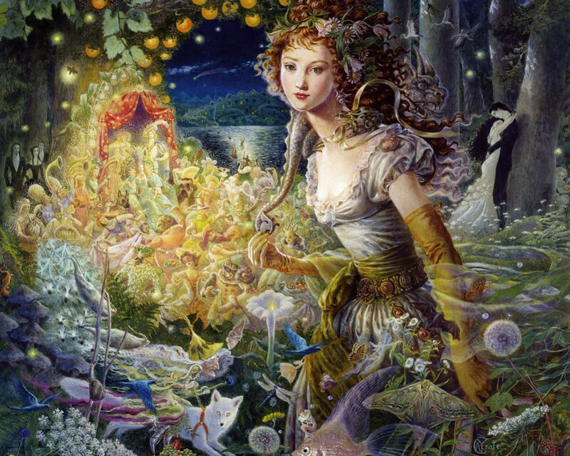 Woman in Forest — Green, Magical, Night