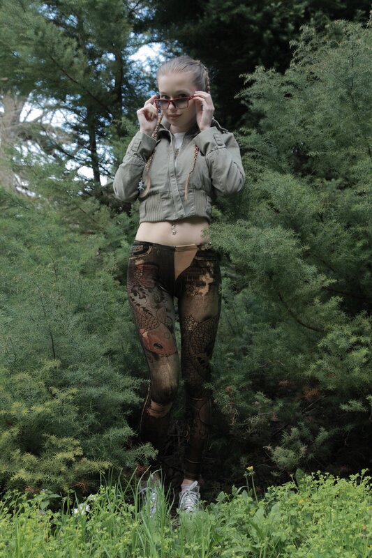 Woman in Forest — Green, Natural, Afternoon, Photograph, Sunglasses